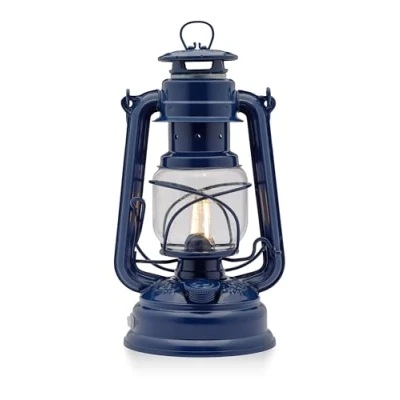 Image de Feuerhand Lanterne LED Baby Special 276 Intensité variable en continu pour salon, balcon ou terrasse Avec lumière blanche chaude Fonctionne sur piles et Bleu