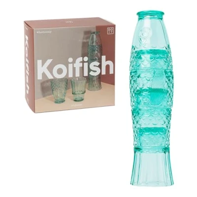 Image de DOIY Ensemble de Verres en cristal Design forme poisson Fabriqués empilables pour la décoration Compatible avec le lave vaisselle Menthe 8,3x8,3x32,5cm Lot 4