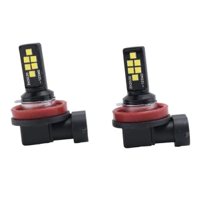 Image de Gkhowiu 2Pcs Antibrouillard À Surligner de Voiture H8/H11 3030 12Smd Lampe Anti Buée LED Flash Décodage Blanc Froid