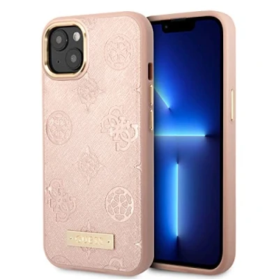 Image de CG MOBILE Guess Coque en PU Compatible avec Magsafe 4G Logo Plaque métallique, Design élégant, résistant aux Rayures, Chocs iPhone 14