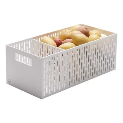 Image de Yamazaki 5020 TOWER Panier de légumes, blanc, ABS résine, design minimaliste, 15,3 x 32 12,2 cm (LxPxH)