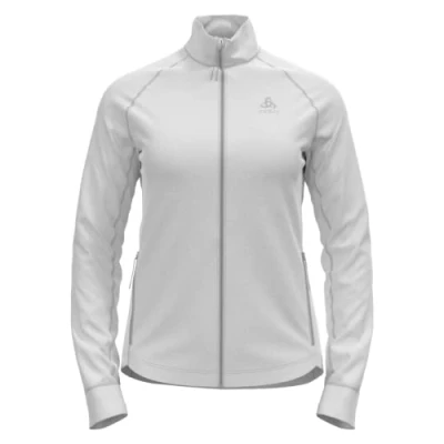 Image de Odlo Femme Midlayer Full Zip Berra Tricot, Blanc, XL EU
