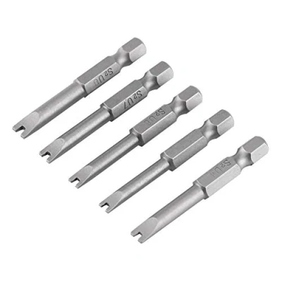 Image de ensemble d&#039;embouts de tournevis à pointe en U 5 pièces S2 acier allié 50 mm longueur 1/4 &quot;tige hexagonale U4 U5 U6 U7 U8 bits magnétiques forme