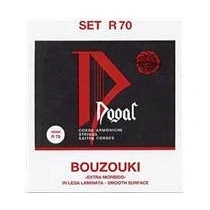 Image de Dogal® »R70 Greek Bouzouki SET MARCHIO ROSSO Chrome STEEL« cordes pour Steel Flatwound Loop End 8 dans 4 chœurs