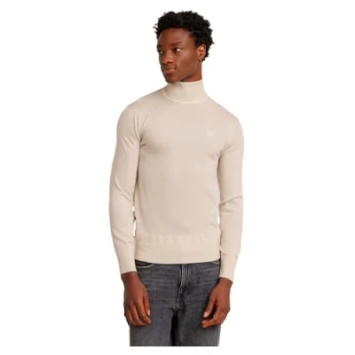 Image de G STAR RAW Pull En Maille Premium Core Turtle Neck Homme ,Blanc (whitebait D25177 D847 1603), M