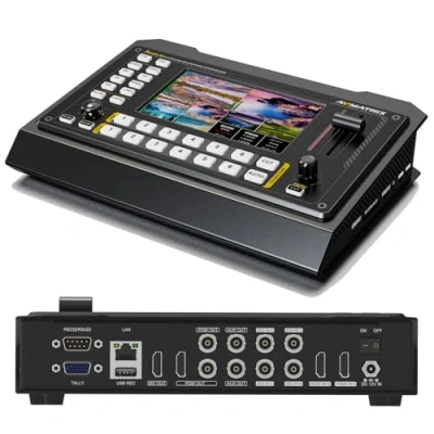 Image de AVMATRIX Shark S6 Mixeur vidéo multi caméra avec écran 5&quot;, entrées SDI/HDMI, enregistrement USB et carte SD, sorties Ethernet pour le streaming en temps réel, contrôle PTZ pratique