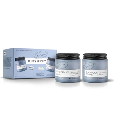 Image de UpCircle Haircare Duo Shampooing et après shampoing crème Huile de romarin noix coco + vitamine E Prévient les frisottis, protège le cuir chevelu boosts Circulation Végétalien,