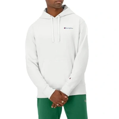 Image de Champion Powerblend Sweatshirt à Capuche, Petit Script Blanc, Medium Homme