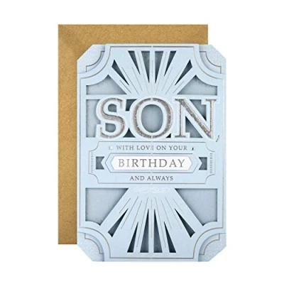 Image de Hallmark Carte d&#039;anniversaire pour fils Design classique découpé au laser 3D