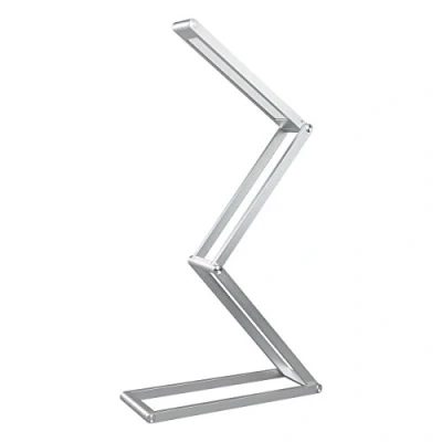 Image de Lumiere de Bureau LED, Elzo Lampe Table Dimmable Pliable en Aluminium Sans Fil avec USB Recharge, 2 Modes Luminosité Protection vos yeux pour Enfant/Etude/Lecture/Bureau Chevet (Argent)