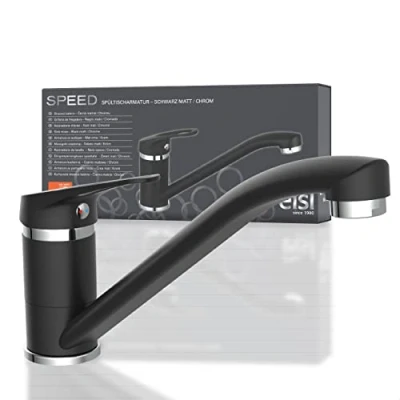 Image de EISL Speed NI182SCR B robinet de cuisine, d&#039;évier, chromé/noir