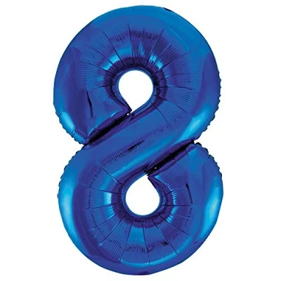 Image de Unique Party 55748 Ballon Géant Numéro 8 86 cm Bleu