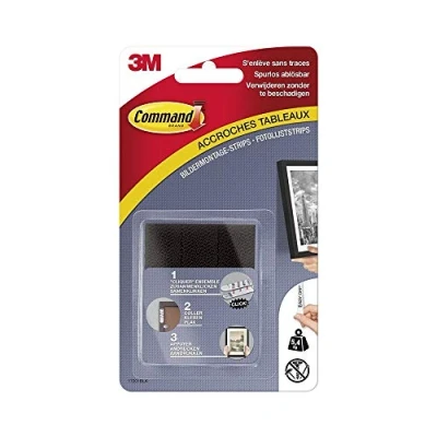 Image de Command Languettes Accroches Tableaux Moyen Modèle, 4 x 2 Languettes, 5,4 kg, Blanc Fixation sans Dommage