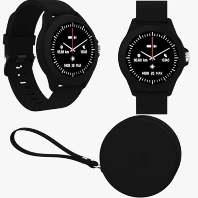 Image de FOREVER Montre Connectée Ronde Colorum CW 300 Sport Homme Femme avec Podometre Smartwatch Etanche IP68 Grande Autonomie Android iOS Noir