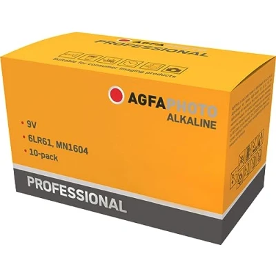 Image de AgfaPhoto Lot de 10 Piles alcalines Professionnelles 9 V E Block