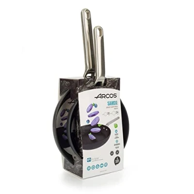 Image de ARCOS Samoa Ensemble de 2 Poêles Anti Adhésifs en Aluminium Forge (20 / 24 mm) Compatible Tous Feux
