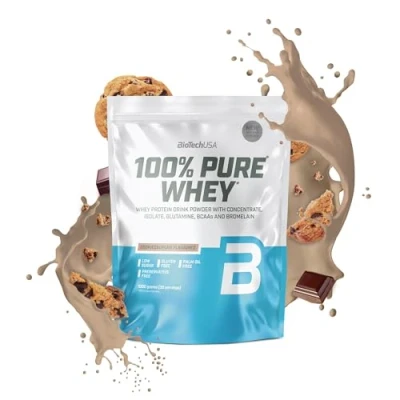 Image de BioTechUSA 100% Pure Whey Poudre de protéines avec BCAA et Glutamine sans gluten, huile palme 21g par portion, 1 kg, Cookies &amp; Cream