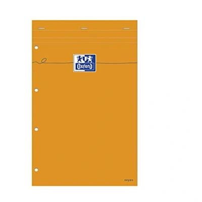 Image de OXFORD Lot de 5 Bloc Notes Orange A4+ Petits Carreaux 5mm 80 Feuilles Agrafées Couverture Carte Enduite