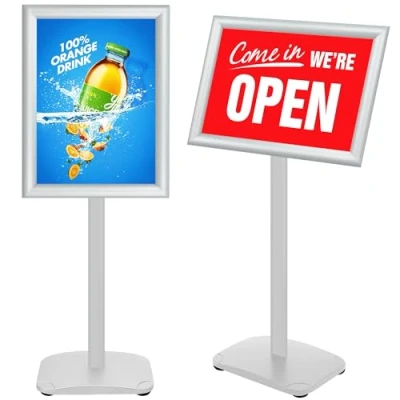Image de VAIIGO support de panneau pour affiche A3, réglable avec base robuste, à poser au sol affiche, publicité, vente, signalisation, d&#039;affichage, Argent