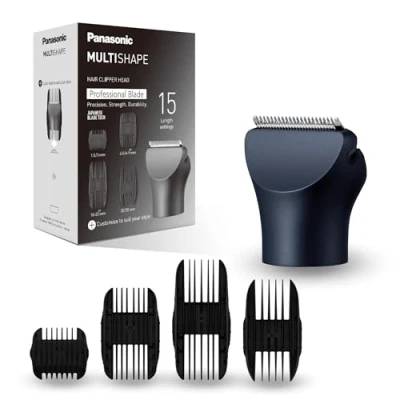 Image de Panasonic ER CHC1 A301 MULTISHAPE (Système Modulaire de Soins Personnels) Accessoire Tête Tondeuse à Cheveux avec lames professionnelles, 15 Réglages Longueur, 4 Peignes, Noir
