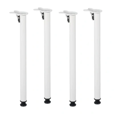 Image de Relaxdays Pied de table, lot pratique 4, pour la table à manger ou le bureau, H x D : 71 5 cm, blanc