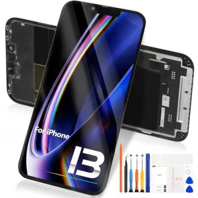 Image de TFT pour iPhone 13 LCD Display, Écran Remplacement Numériseur A2633 Tactile A2482 A2631 A2634 A2635 Assemblée avec Tools (6.1 Pouces, Noir)