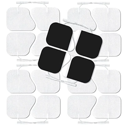 Image de AUVON Électrodes 50x50 mm 20 pièces, TENS patch pour electrostimulateur musculaire EMS, sans latex de 3e génération avec des performances auto adhésives améliorées et une conception non irritante
