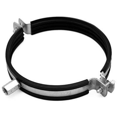 Image de H&amp;C VENT Collier de serrage avec inserts en joint caoutchouc Support HVAC pour conduits d&#039;air Ventilation gaz d&#039;échappement sortie (Ø 160 mm)