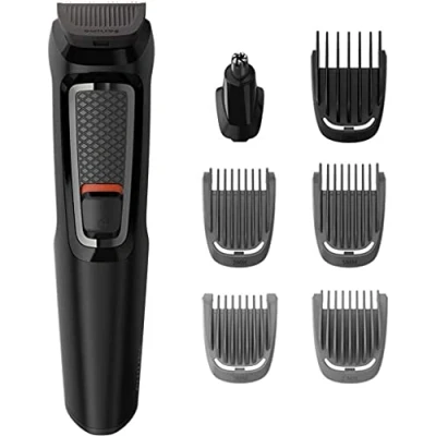 Image de Philips Multigroom Série 3000, Tondeuse Multi styles 7 en 1 pour Visage, Cheveux et Corps avec Technologie DualCut (Modèle MG3720/15)