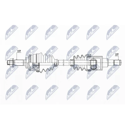 Image de NTY NPW SU 033 Arbre de transmission Essieu avant gauche 640, 58 SUZUKI: SWIFT 3