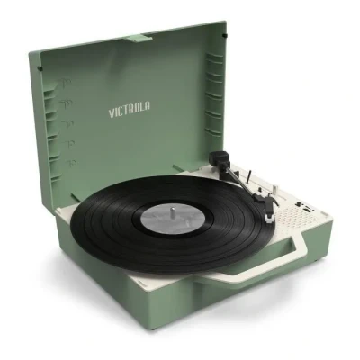 Image de Platine vinyle valise bluetooth durable re spin vert victrola