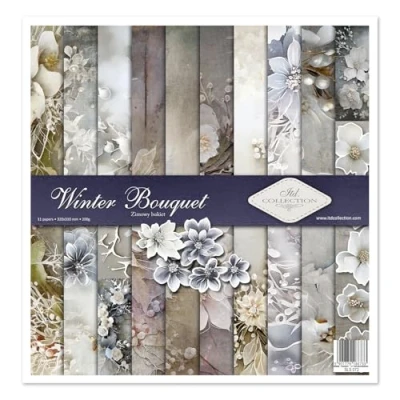 Image de ITD Collection Set de Papier découpage Scrapbooking 12 x Zoll, 310 320 mm, Dekorpapier 30 g/m² Scrapbook (SLS 072 Winter Bouquet)