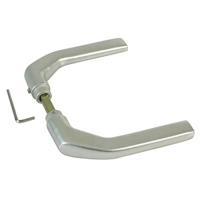 Image de Amig Set de Poignées porte d&#039;intérieur Pognée Modèle 2113 130 x 61 mm Élégant et Simple Taille du carré 8 Poignée Ergonomique Aluminium Argenté