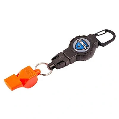 Image de T REIGN Retractable Gear Tether avec Fox40 Sifflet, Noir/Orange