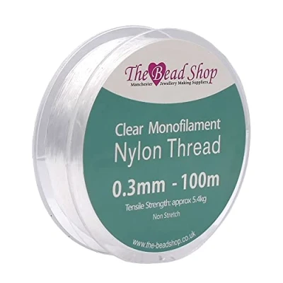 Image de Fil de Nylon Transparent 0,3 mm, à Coudre Transparent, décoration Suspendre, Non Extensible, résistance la Traction d&#039;environ 5,4 kg (Bobine mm 100 m)