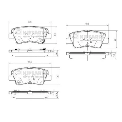 Image de Kit de plaquettes frein, frein à disque NIPPARTS N3610314