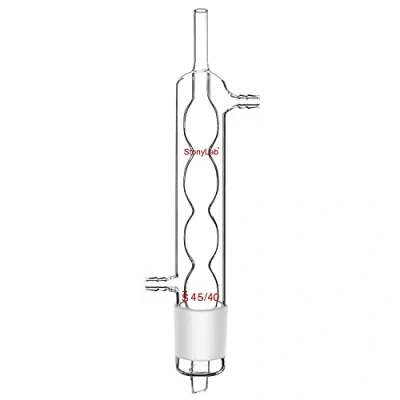 Image de stonylab Allihn Condenser Reflux for Soxhlet Extracteur, Borosilicate Verre Condenseur avec 45/40 Joint 250 mm Longueur de Gaine en Laboratoire, 500 ml