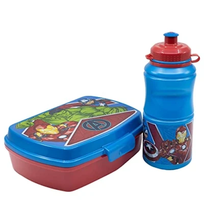 Image de Stor SET VUELTA AL COLE EN CAJA REGALO (BOTELLA SPORT EASY HOLD 380 ML Y SANDWICHERA RECTANGULAR) AVENGERS HERALDIC ARMY