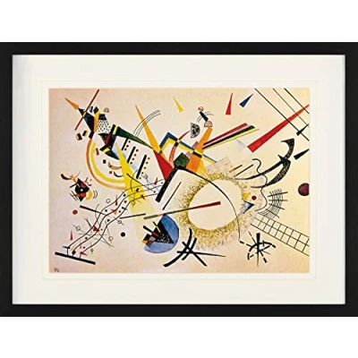 Image de 1art1 Vassily Kandinsky Poster Composition, 1922 Affiche Encadrée avec Passe Partout Élégant Images Murales dans Un Cadre Photo 80x60 cm