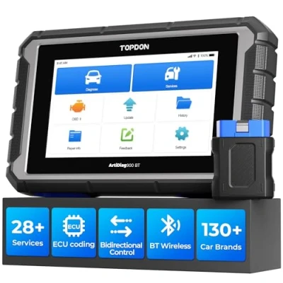 Image de TOPDON AD900BT OBD2 Scanner Outil de Diagnostic Codage ECU 28+ Services Tous Systèmes Bidirectionnels, Lecteur Codes pour Les Véhicules avec AutoVIN FCA, 2 Ans Mises à Jour, 18+ Langues