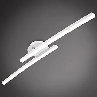 Image de B.K.Licht I Plafonnier 12W, blanc, 2 platines LED pivotantes, 3000K blanc chaud, 1100 lumen