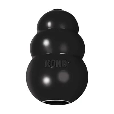 Image de KONG Extreme Dog Toy Caoutchouc Naturel Robuste, Noir Jouet à Mordre, Chasser et Rapporter Pour Chien Taille Moyenne