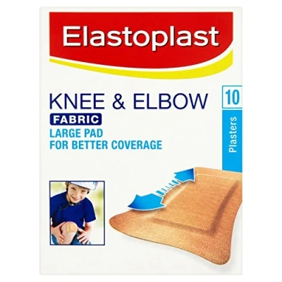 Image de Elastoplast Lot de 100 pansements flexibles XL en tissu avec coussinet extra large pour les genoux et coudes, forte adhérence, pansement hydrofuge, brun clair
