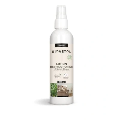 Image de Biovetol Destruc&#039;turine Chiot, Chien, Chaton et Chat certifié Bio Ecocert Destructeur d&#039;odeur Urine Chien/Chat Désodorisant Chien pour Maison 240 ML (Chiot Chien)