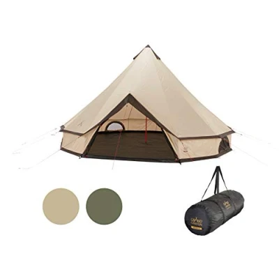 Image de Grand Canyon Indiana 10 Tente Ronde pour Personnes familiale, de Groupe, pyramidale, tipi Désert Mojave (Beige)