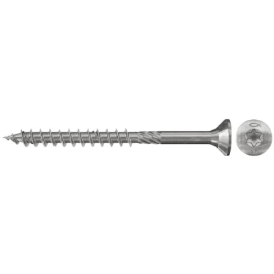 Image de fischer Vis à bois PowerFast 6.0 x 80 Tête fraisée. empreinte TX. inox A2. filetage partiel/Boite de 100