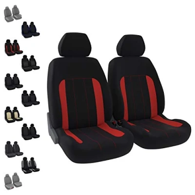 Image de DBS Housses de sièges Voiture/Auto 2 Avant Rouge Avant/Arrière Universelles Anti dérapant Lavable