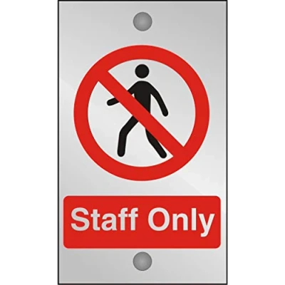 Image de Seco Panneau « Staff Only », 120 mm x 200 5 en acrylique transparent avec fixations