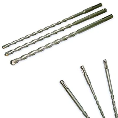 Image de SDS Plus Lot de 3 forets à pierre et béton 26 cm long Ø 8 10 12 mm
