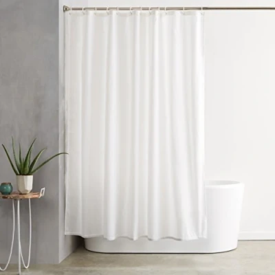 Image de Amazon Basics Rideau de douche en polyester 180 x 200 cm Blanc